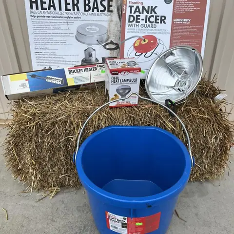 Bucket heaters and tank de-icers for winter
